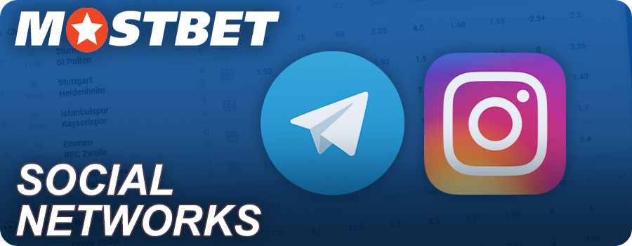 Look for Mostbet on social networks Telegram and Instagram