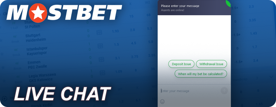 Contact Mostbet Support via Live Chat
