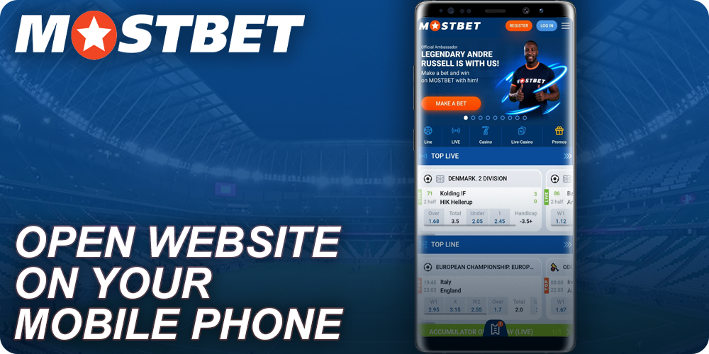 Open Mostbet website on your Android mobile device