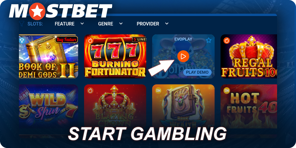 Start gambling at Mostbet casino