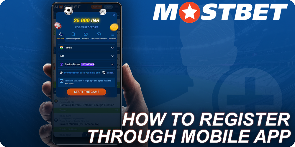 Instructions on how to register at Mostbet using a mobile app
