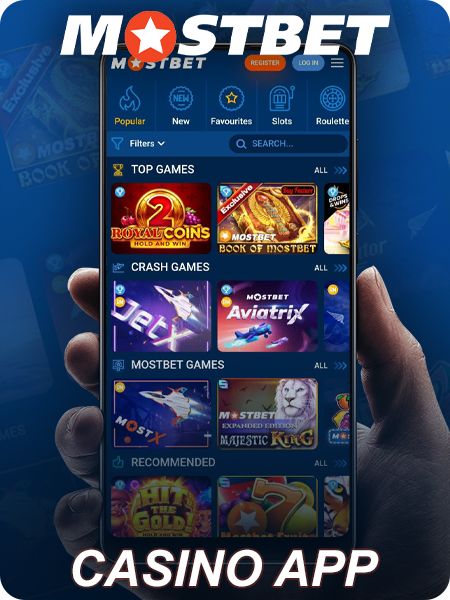Paly casino games in Mostbet mobile app