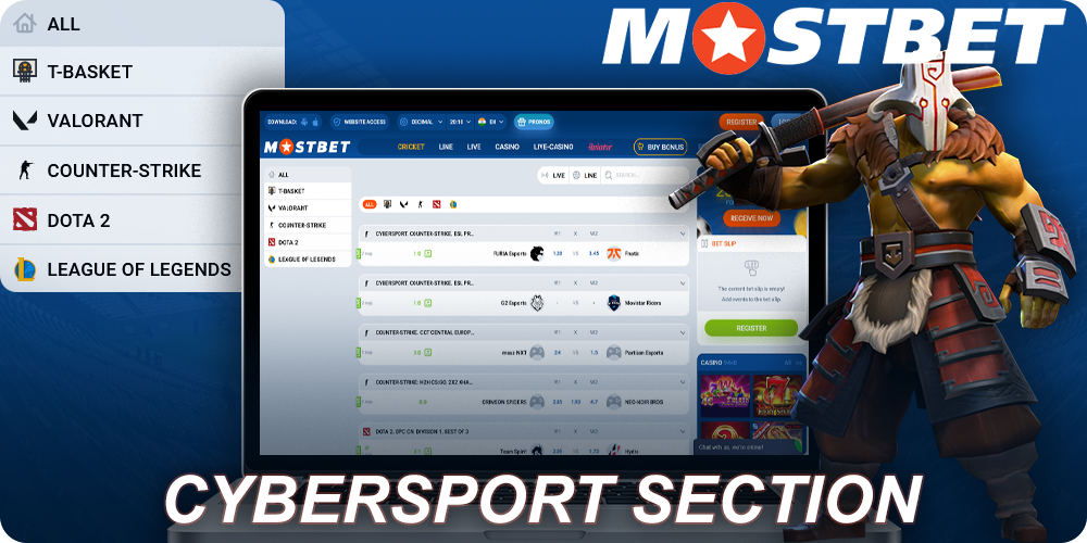 Cybersport Section at Mostbet in India
