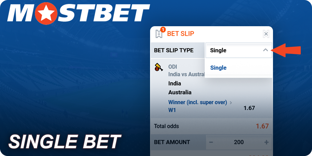 Single Bet at Mostbet