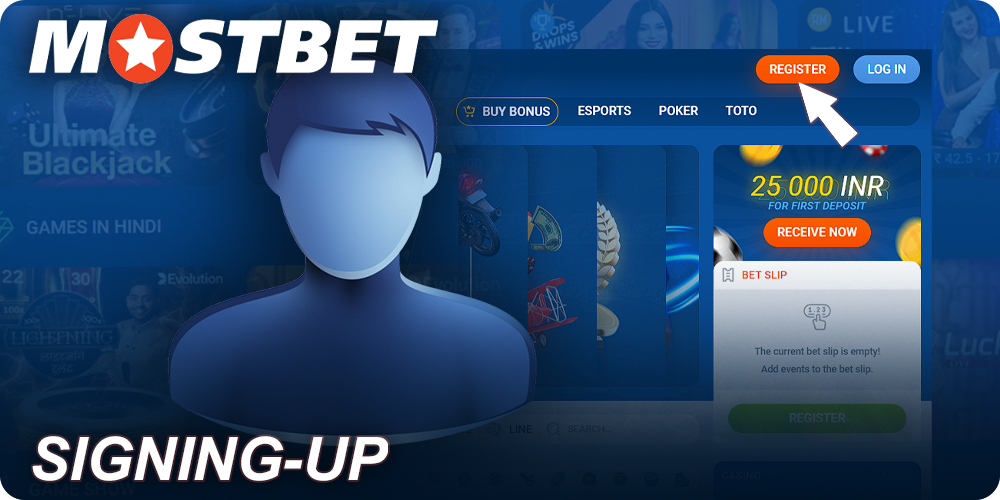 Register a Mostbet account to play live casino