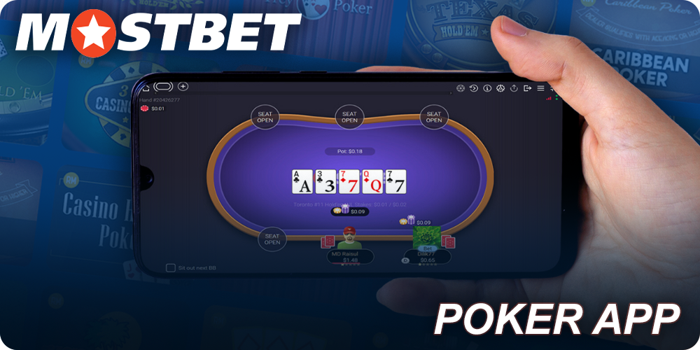 Play poker via Mostbet mobile app