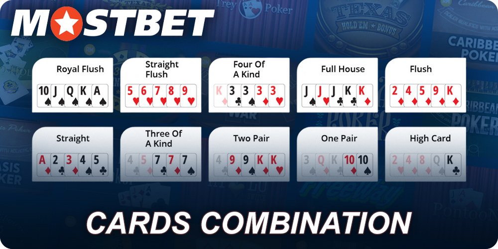 Poker Cards Combination at Mostbet