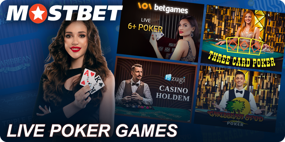 Poker games at Mostbet live casino