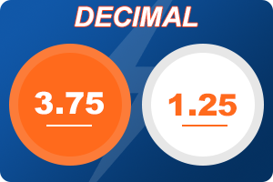 Decimal odds format