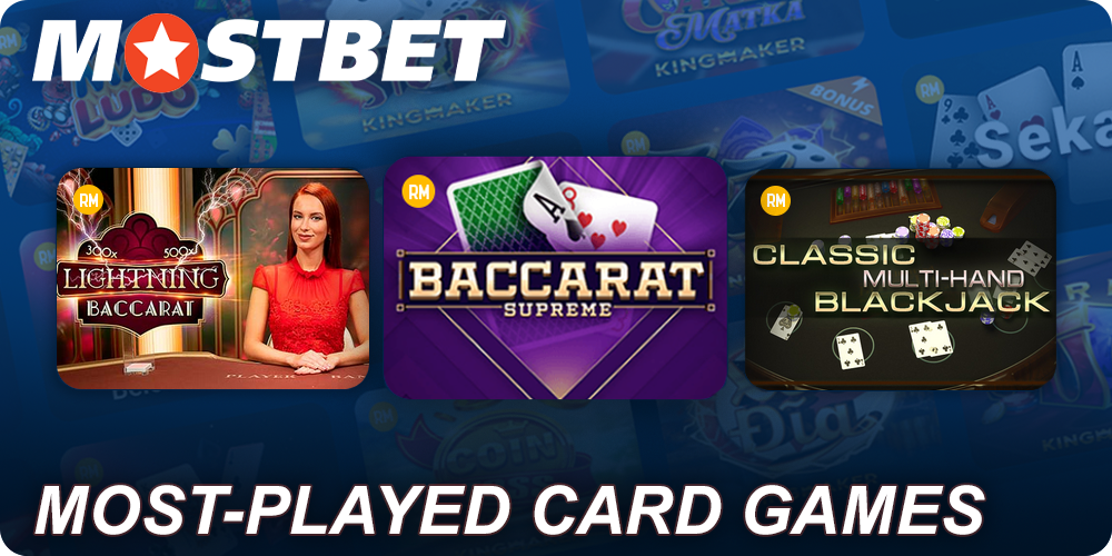 Most-played Card Games at Mostbet casino