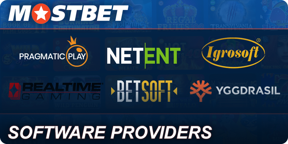 Software providers for slots at Mostbet Casino