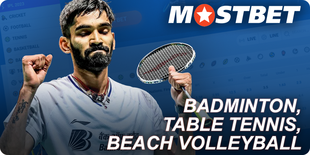 Rules of badminton, table tennis and beach volleyball at Mostbet