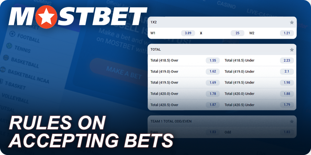 Rules on accepting bets at Mostbet