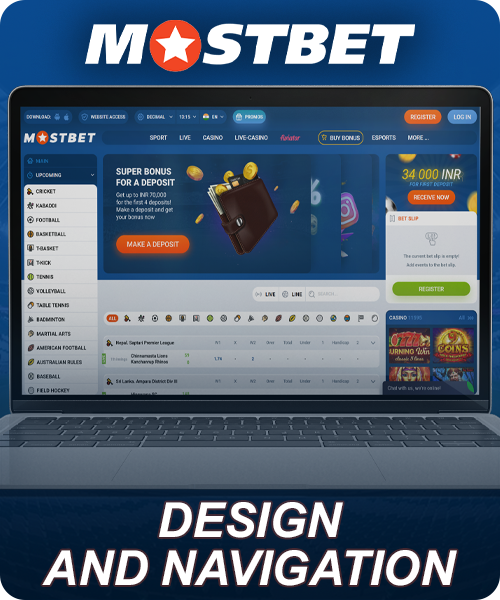Design and Navigation at Mostbet online site